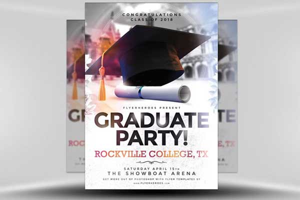 Free Graduation Flyer Templates | Easy-to-Use Designs for Graduation Announcements & Party Invites | Free PSD & Vector Files